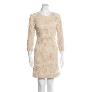 KAUFMAN FRANCO Beaded Golden Dress – Size Small